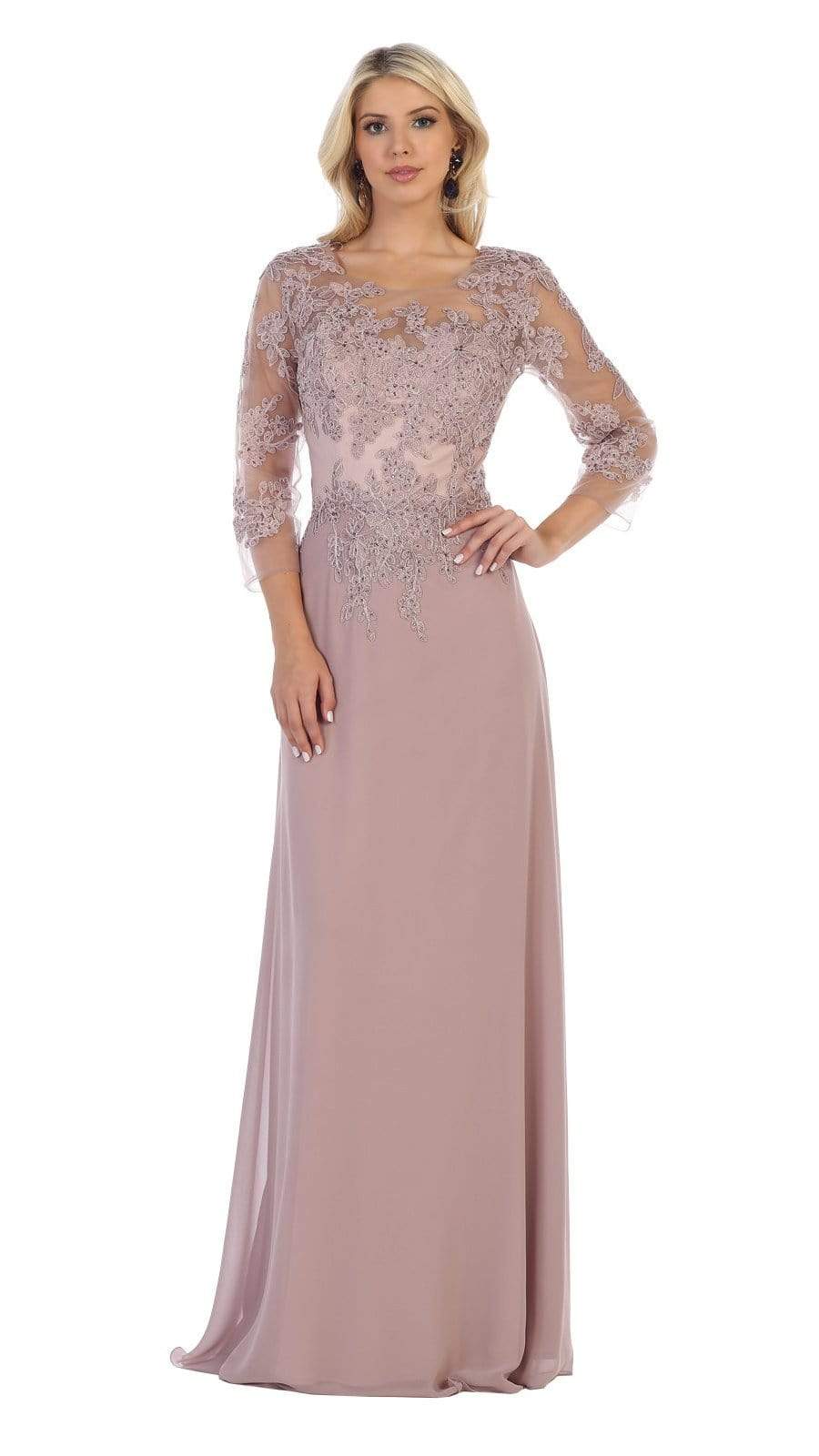 VESTIDO LARGO ELEONORA PALO ROSA