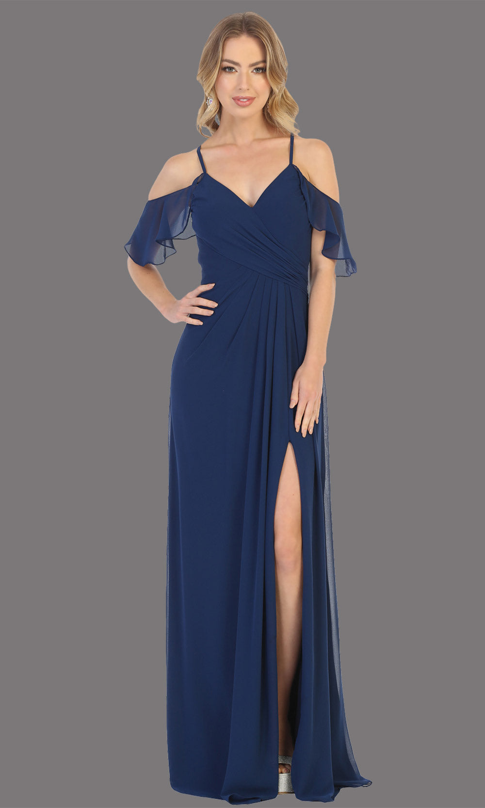 VESTIDO LARGO LIORA AZUL MARINO