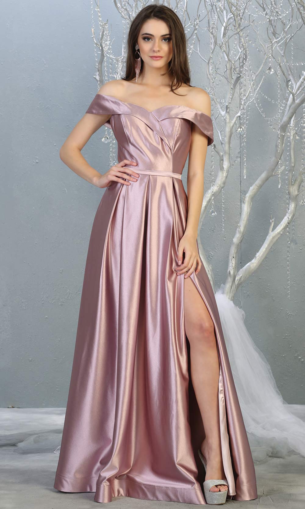 VESTIDO LARGO ELINA PALO ROSA