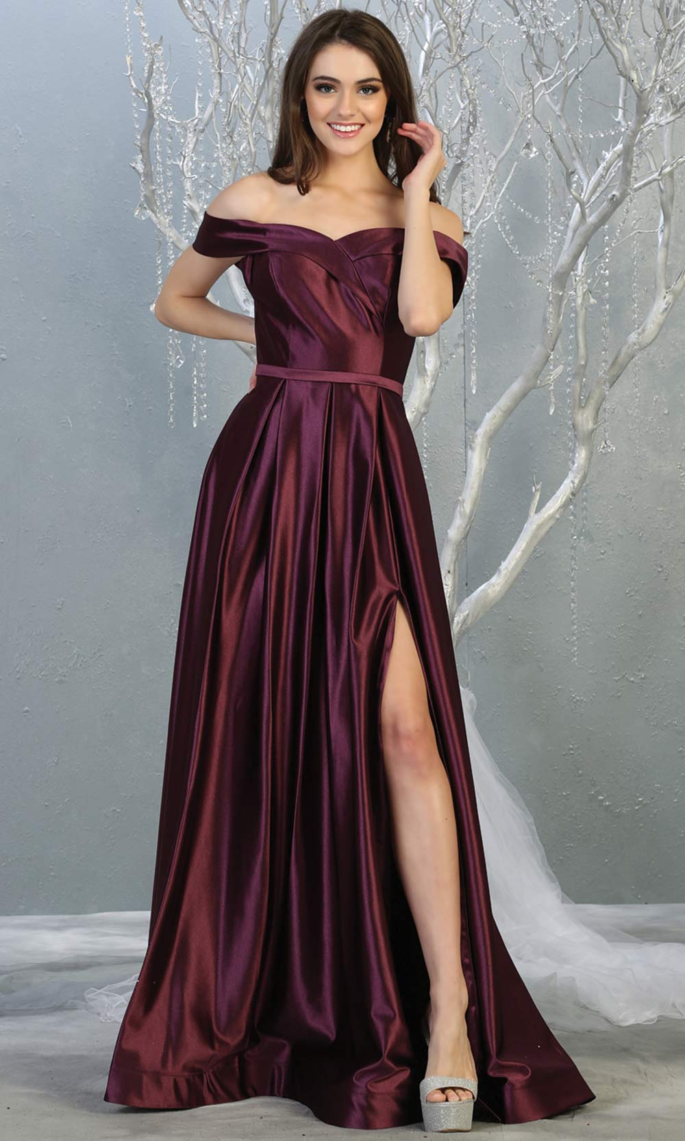 VESTIDO LARGO ELINA BURDEO