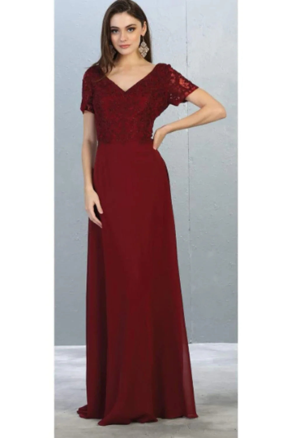VESTIDO LARGO ESTEL BURDEO