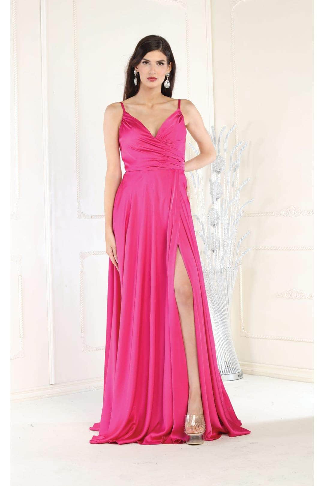 VESTIDO LARGO RENATA FUCSIA