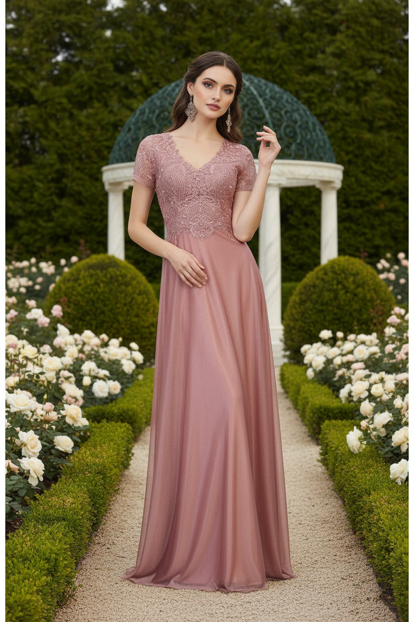 VESTIDO LARGO GRACE PALO ROSA