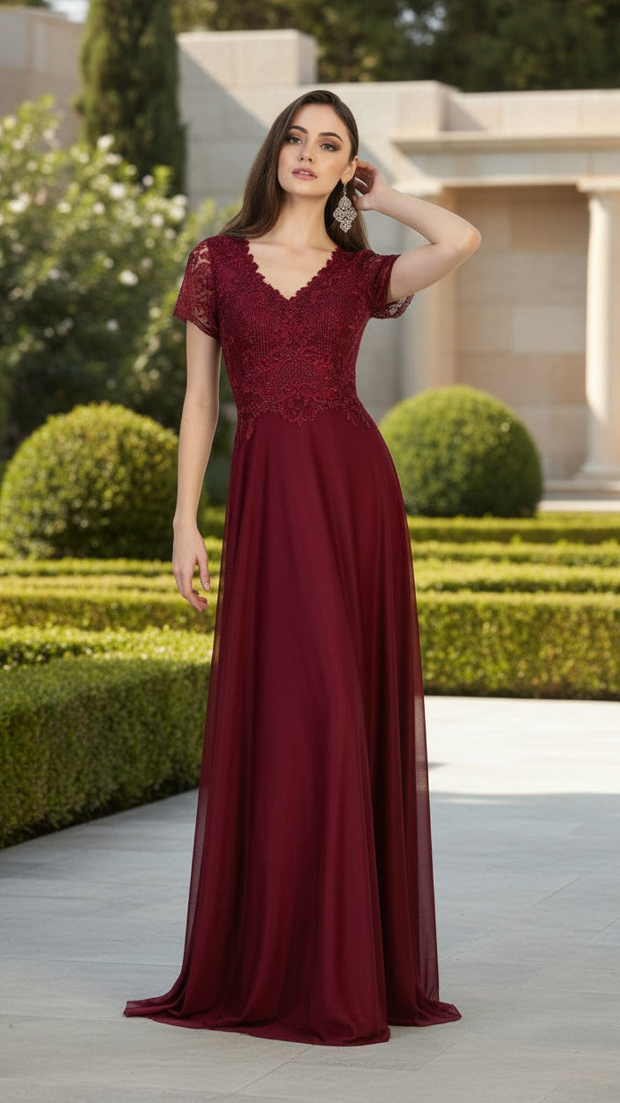VESTIDO LARGO GRACE BURDEO