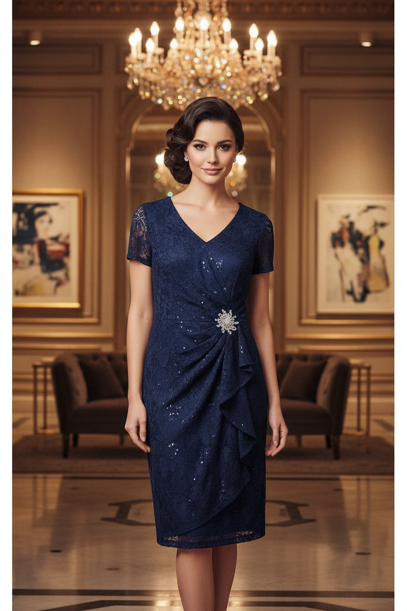 VESTIDO MEDIO M6038 AZUL MARINO