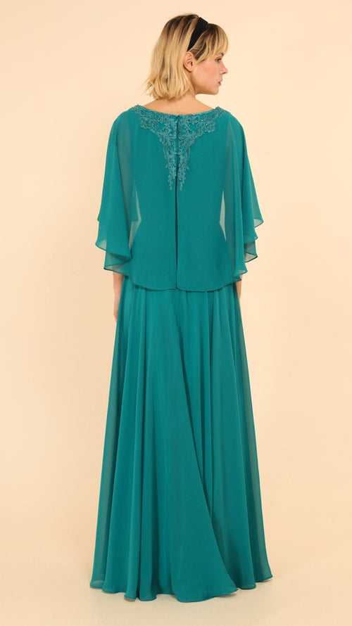 VESTIDO DE FIESTA LARGO L0275 VERDE