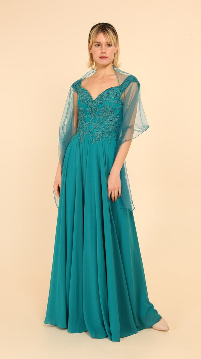 VESTIDO DE FIESTA LARGO L0275 VERDE