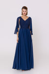 VESTIDO DE FIESTA LARGO L0275 AZUL MARINO