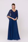VESTIDO DE FIESTA LARGO L0275 AZUL MARINO