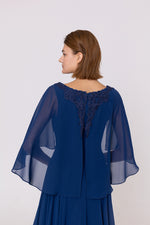VESTIDO DE FIESTA LARGO L0275 AZUL MARINO