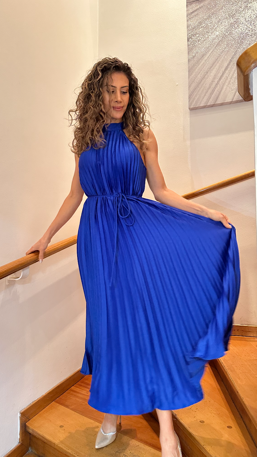 VESTIDO MEDIO M1446 AZUL REY
