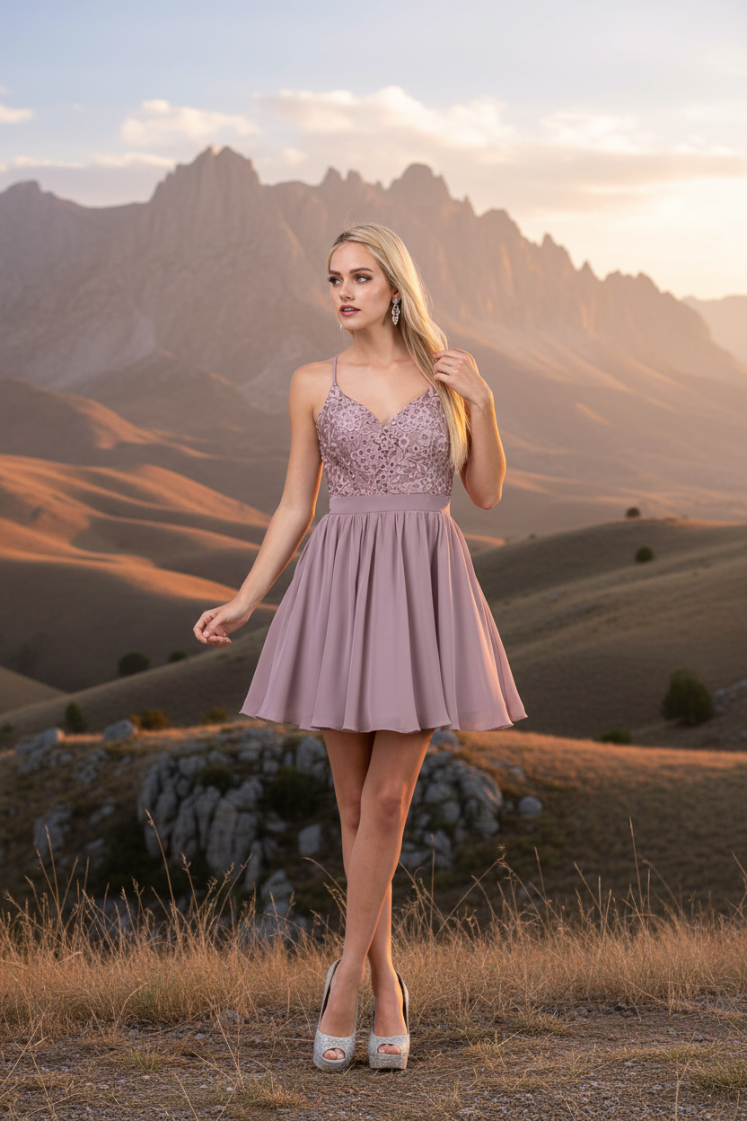 VESTIDO CORTO C3088 ROSADO