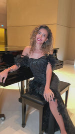 VESTIDO DE FIESTA L23513 NEGRO