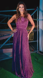 VESTIDO DE FIESTA LARGO L2269 BURDEO