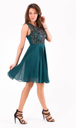 VESTIDO MEDIO M1298 VERDE ESMERALDA