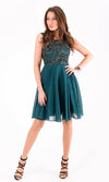VESTIDO MEDIO M1298 VERDE ESMERALDA