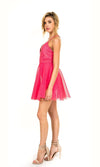 VESTIDO CORTO C1403 FUCSIA