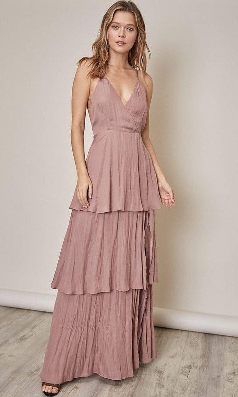 VESTIDO LARGO L16025 ROSADO