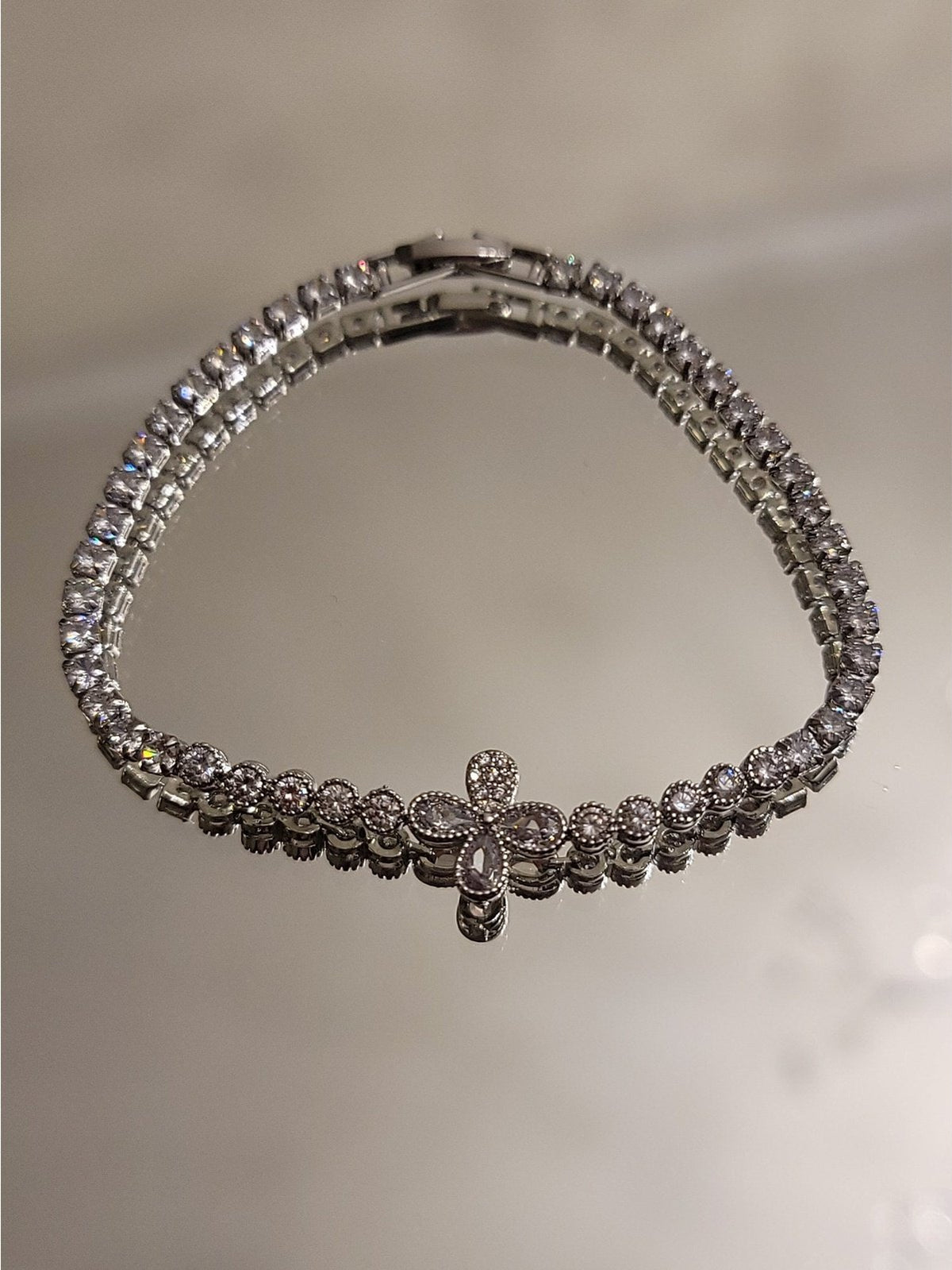 PULSERA TRÉBOL PLATEADA