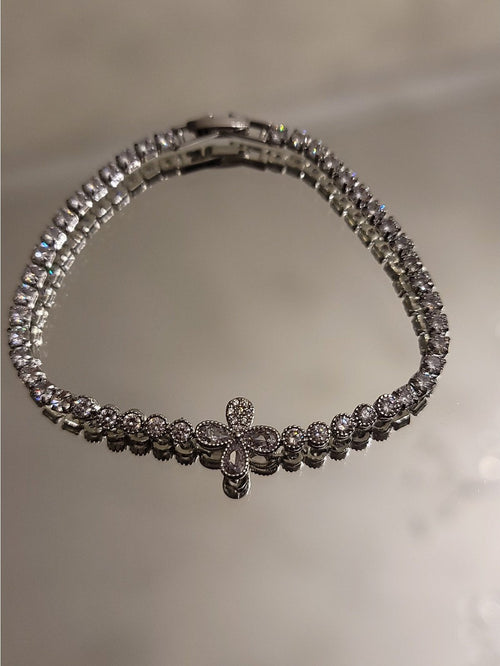 PULSERA TRÉBOL PLATEADA