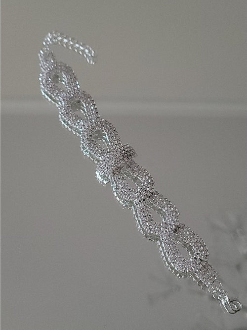 PULSERA STRASS INFINITA PLATEADA