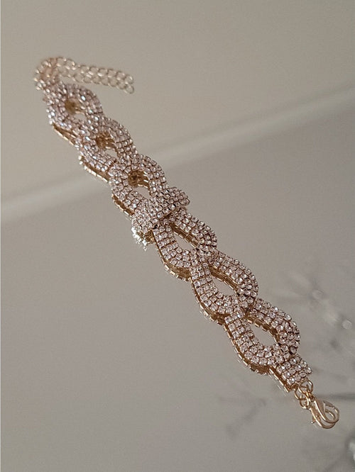 PULSERA STRASS INFINITA DORADA
