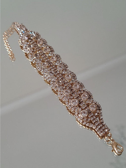 PULSERA STRASS SKY DORADA