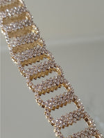 PULSERA STRASS CHAIN DORADA