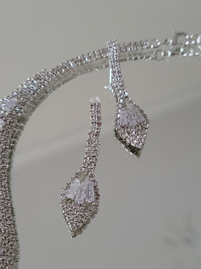 CONJUNTO  ARO Y COLLAR CJ12PL PLATEADO