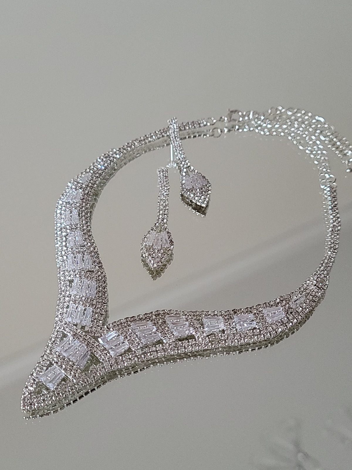 CONJUNTO  ARO Y COLLAR CJ12PL PLATEADO
