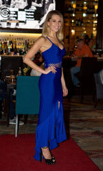 VESTIDO CORTO LARGO CL1670 AZUL