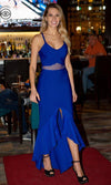 VESTIDO CORTO LARGO CL1670 AZUL