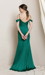 VESTIDO LARGO L19715 VERDE ESMERALDA