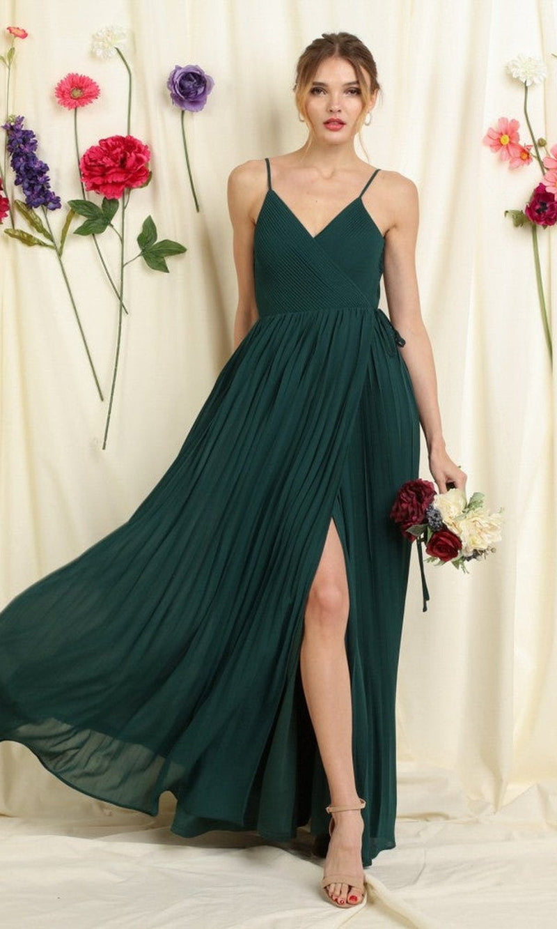 VESTIDO LARGO L19491 VERDE ESMERALDA