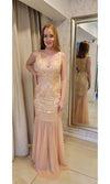 VESTIDO LARGO L202951 DORADO