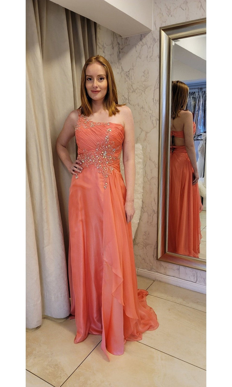 VESTIDO LARGO L5446 CORAL