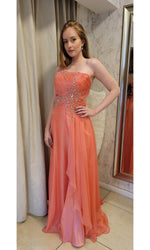 VESTIDO LARGO L5446 CORAL