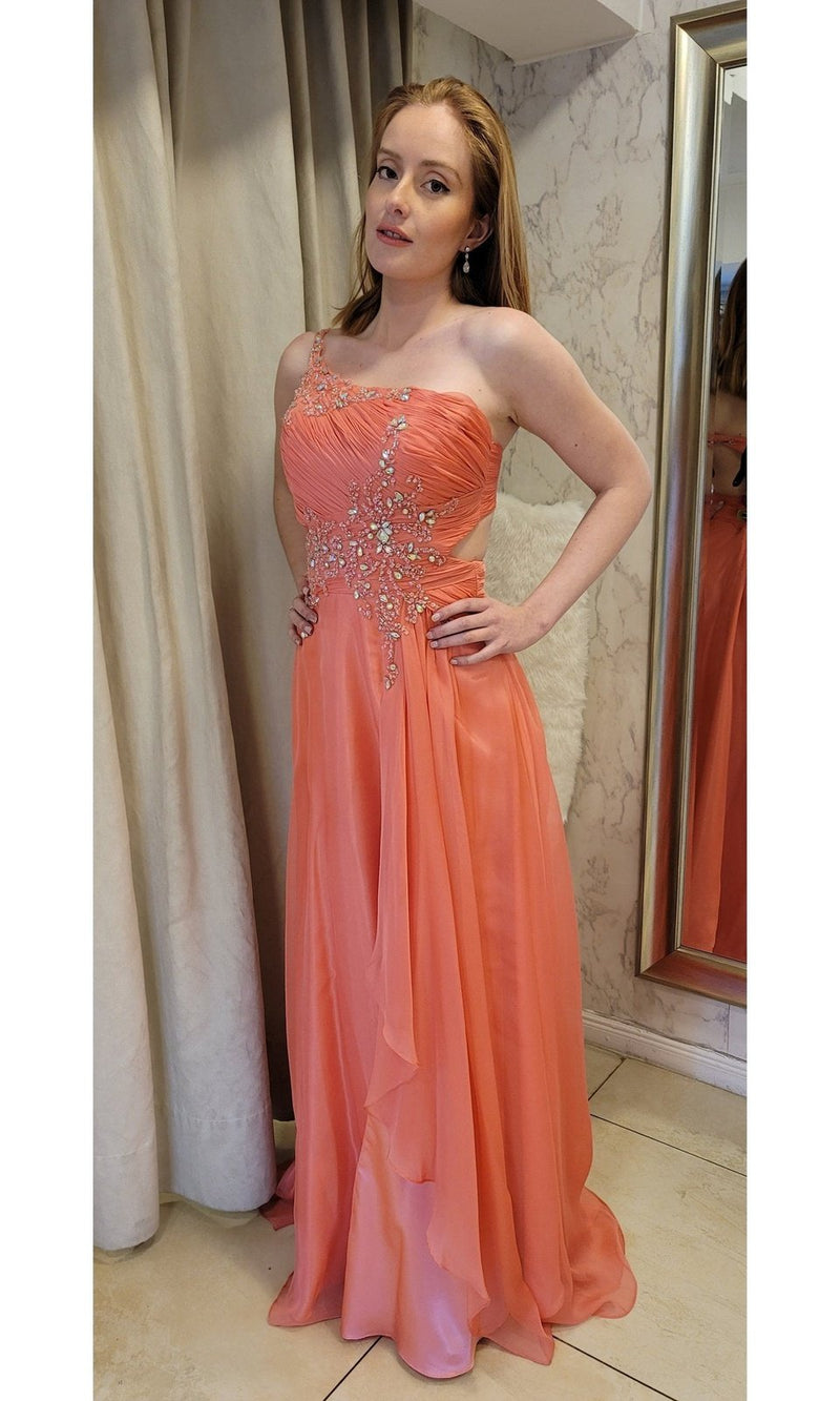VESTIDO LARGO L5446 CORAL