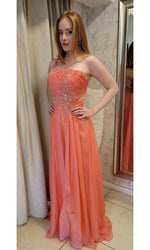 VESTIDO LARGO L5446 CORAL