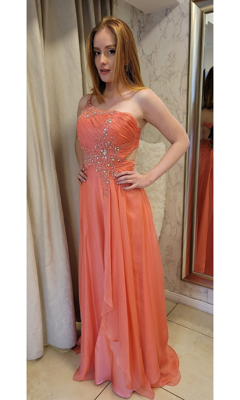 VESTIDO LARGO L5446 CORAL