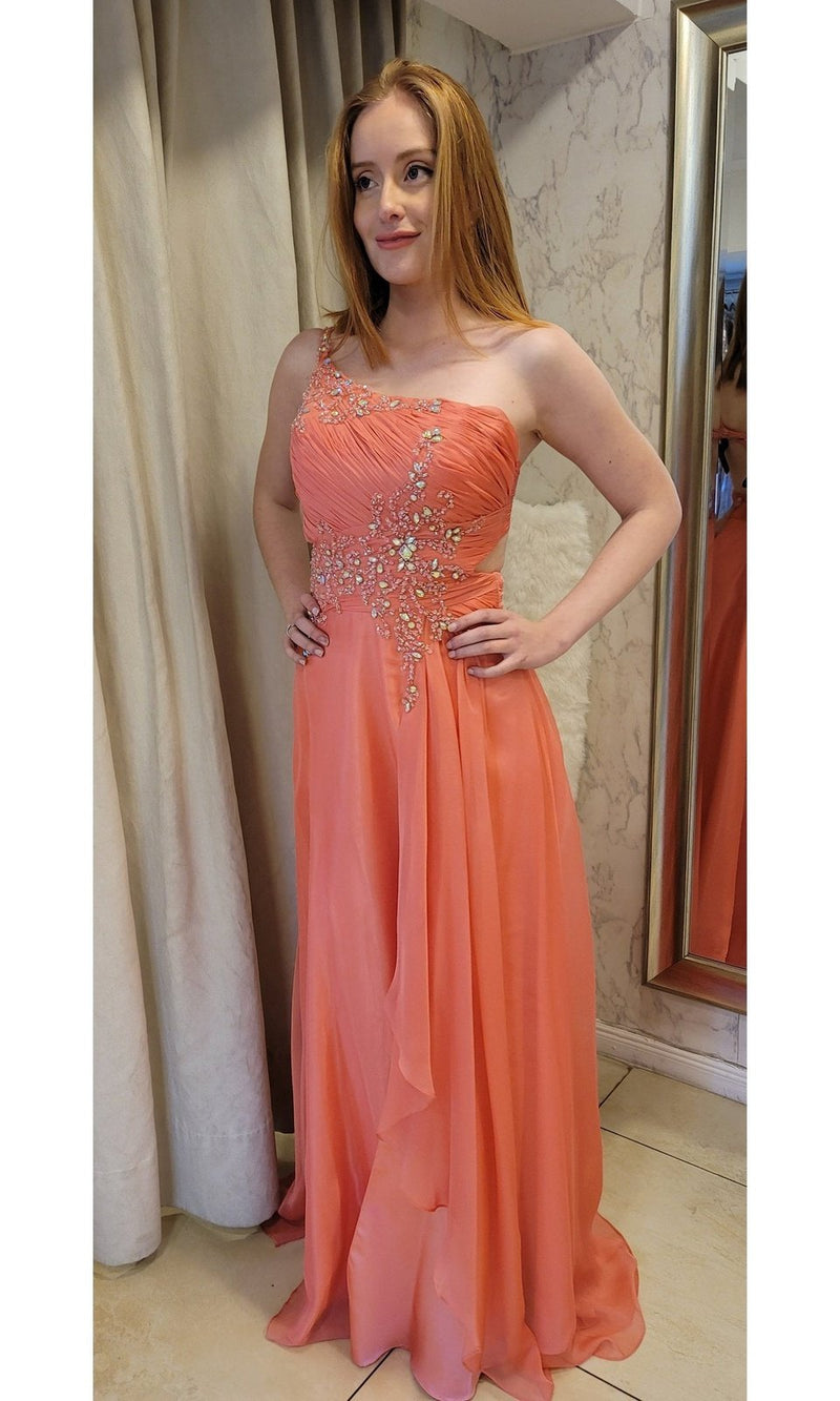 VESTIDO LARGO L5446 CORAL