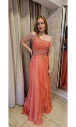 VESTIDO LARGO L5446 CORAL