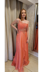 VESTIDO LARGO L5446 CORAL