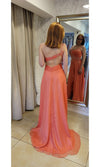 VESTIDO LARGO L5446 CORAL