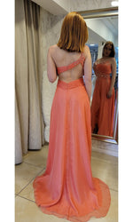 VESTIDO LARGO L5446 CORAL