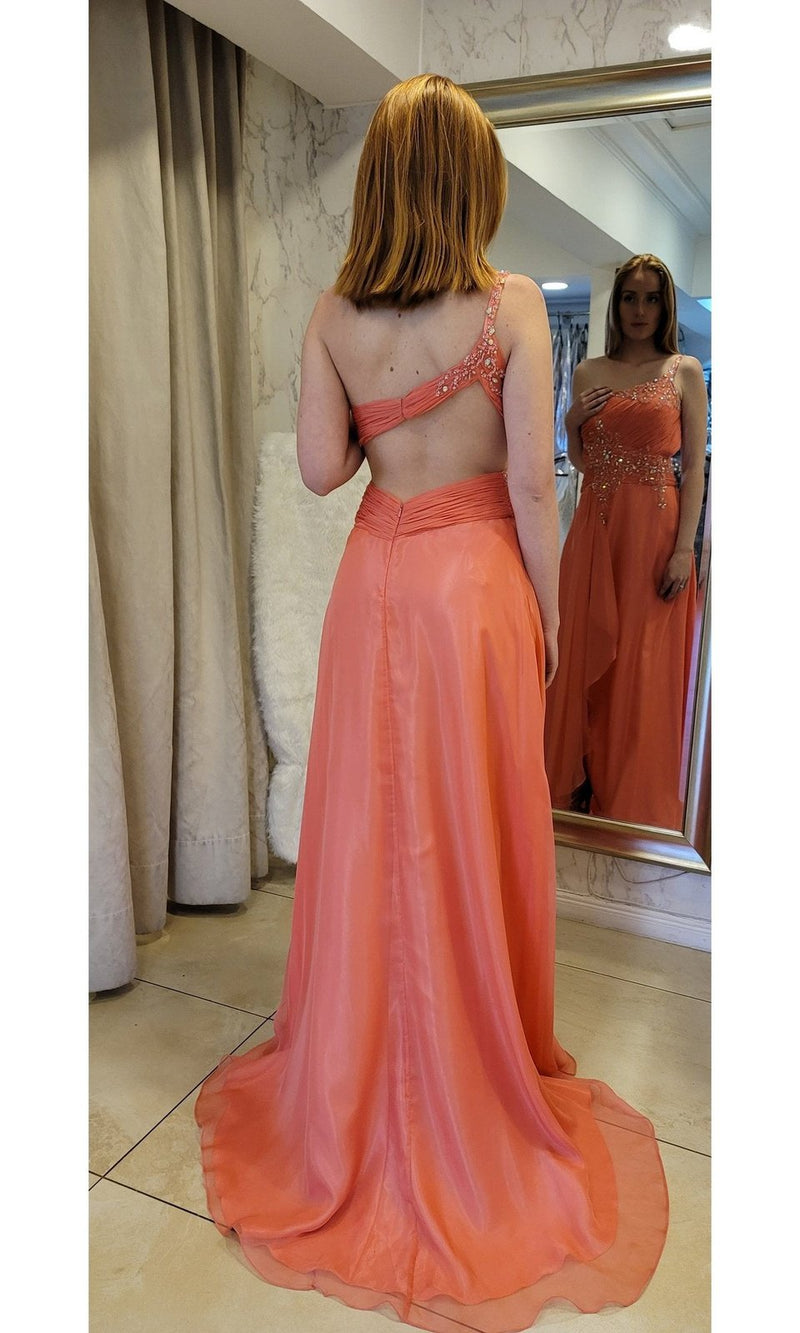 VESTIDO LARGO L5446 CORAL