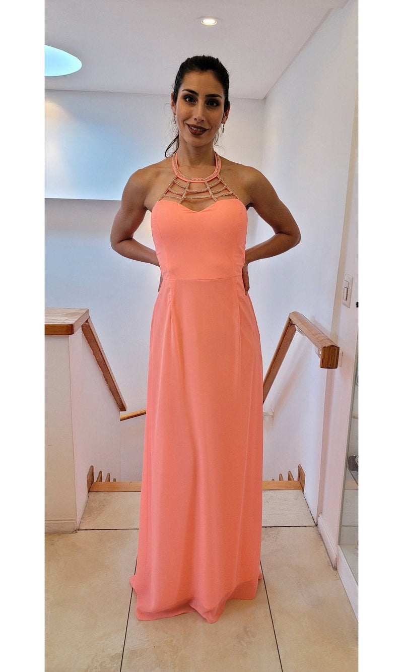 VESTIDO LARGO L626 CORAL