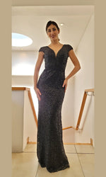 VESTIDO LARGO LMV1099 NEGRO