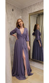 VESTIDO LARGO LM250 MORADO