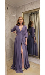 VESTIDO LARGO LM250 MORADO